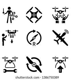 Drone Technology Icon set vector