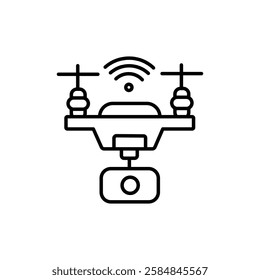 Drone Technology icon Thin line art isolated