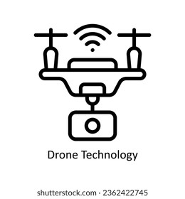 Drone Technology vector  outline Icon Design illustration. Artificial intelligence Symbol on White background EPS 10 File
