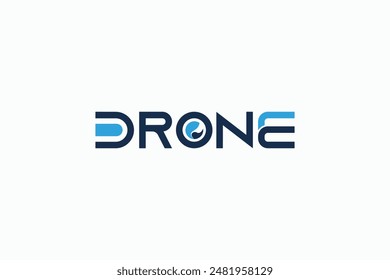 drone text illustration logo design