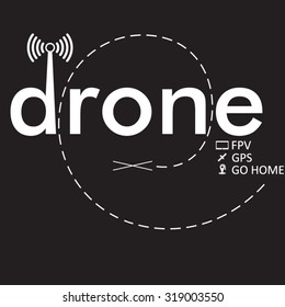 drone text for logo designs blue white