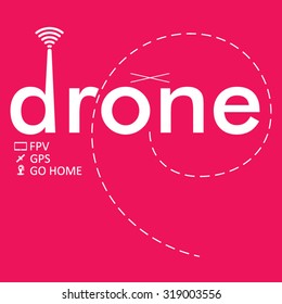 drone text for logo designs pink