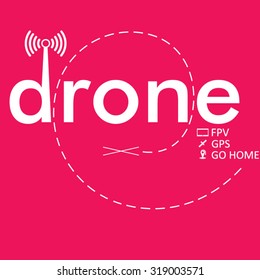 drone text for logo designs pink