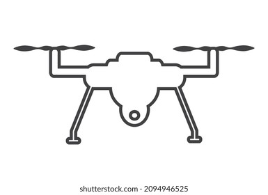 Drone thin vector icon on white background