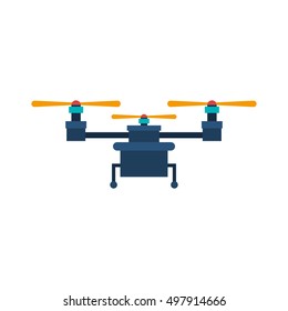 drone with three airscrew and train of landing