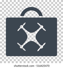 Drone Toolbox EPS vector pictogram. Illustration style is flat iconic smooth blue symbol on chess transparent background.