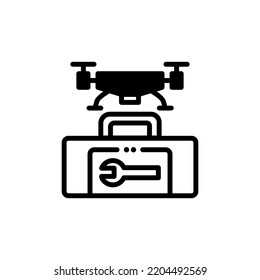 diseño de ilustración de icono de caja de herramientas de drones