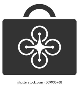 Drone Toolcase vector pictograph. Illustration style is a flat iconic gray symbol on white background.