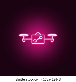 drone tools icon. Elements of Drones in neon style icons. Simple icon for websites, web design, mobile app, info graphics
