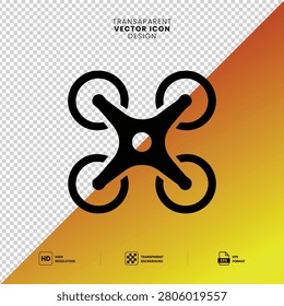 Drone transparent vector icon design. high-resolution graphic features a modern, minimalist style, ensuring crisp display on any digital or print medium. provided with a transparent background for effortless integration into diverse design layouts. ideal for technology, aerial photography, and innovation themes.