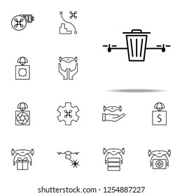 drone trash can icon. Drones icons universal set for web and mobile