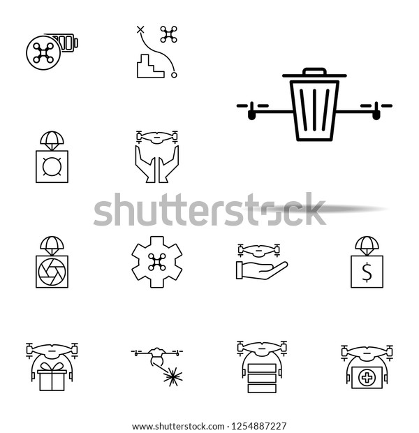 drone trash can icon. Drones icons universal set\
for web and mobile