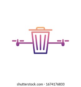 drone trash can nolan icon. Simple thin line, outline vector of Drones icons for ui and ux, website or mobile application