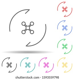 drone turn multi color style icon. Simple thin line, outline vector of drones icons for ui and ux, website or mobile application