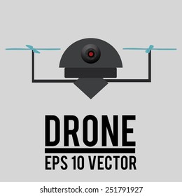 drone with two side blades with dome on gray background