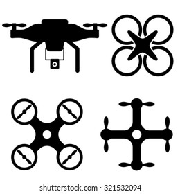 Drone and UAV models icon set