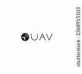 
  Drone, UAV shop logo, poster. Drone icons set. Collection of 4 drone