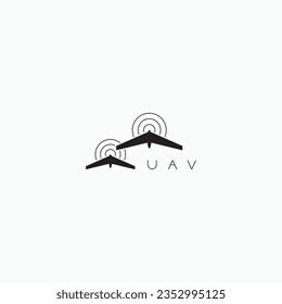 
  Drone, UAV shop logo, poster. Drone icons set. Collection of 4 drone's isolated on white background. Vector illustration