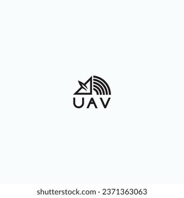 
  Drone, UAV shop logo, poster. Drone icons set. Collection of 4 drone's isolated on white background. Vector illustration