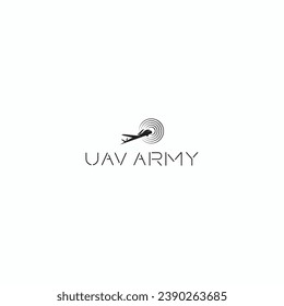 
  Drone, UAV shop logo, poster. Drone icons set. Collection of 4 drone's isolated on white background. Vector illustration