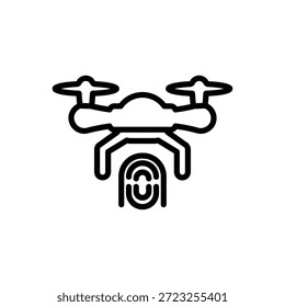 Icono de desbloqueo de drones, gráficos de Vector de línea