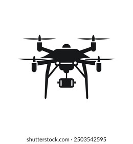 drone vector art silhouette logo icon minimal design template black and white 
