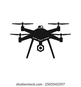 drone vector art silhouette logo icon minimal design template black and white 