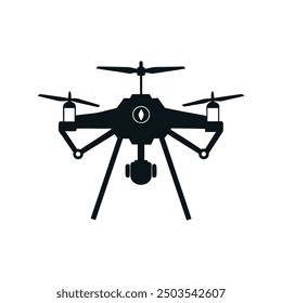 drone vector art silhouette logo icon minimal design template black and white 