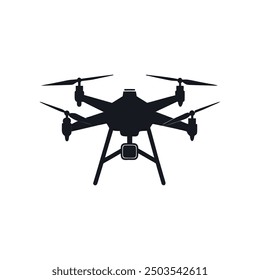 drone vector art silhouette logo icon minimal design template black and white 