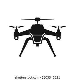drone vector art silhouette logo icon minimal design template black and white 