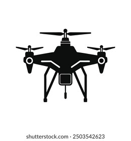 drone vector art silhouette logo icon minimal design template black and white 