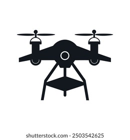 drone vector art silhouette logo icon minimal design template black and white 