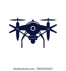 drone vector art silhouette logo icon minimal design template black and white 