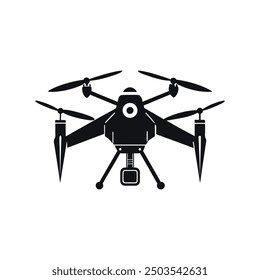 drone vector art silhouette logo icon minimal design template black and white 