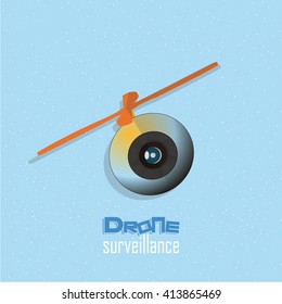 Drone vector in blue color backdrop