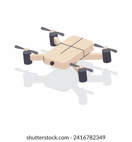 Ilustración de dibujos animados vectores de drones aislados en el fondo.