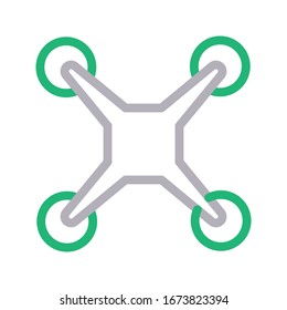 drone vector color  line  icon 