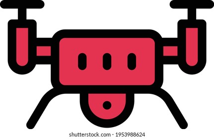 icono de línea de color del vector drone
