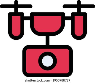 icono de línea de color del vector drone