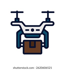Drone Vector for Delivery and Aerial Technology. Flying gadget illustration for photography and surveillance.