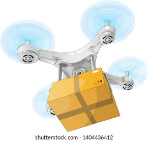 
Drone vector. Delivery of drones. White background. Isolated.