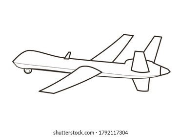 Drone Vector Design. Uav. Military Surveillance. War Machine