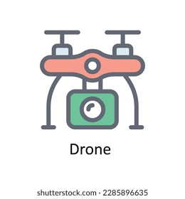 Drone  Vector  Fill outline Icons. Simple stock illustration stock