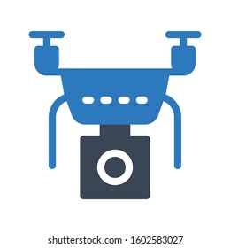 drone vector glyph color icon 