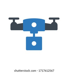drone vector glyph color icon 
