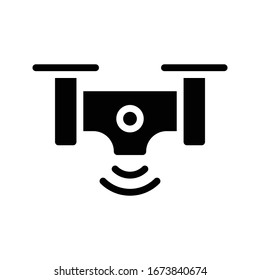 drone vector glyph flat icon 