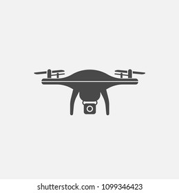 Drone vector icon with camera