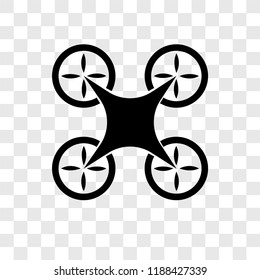 Drone vector icon isolated on transparent background, Drone transparency logo concept