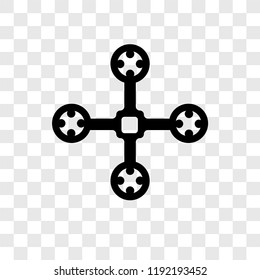 Drone vector icon isolated on transparent background, Drone transparency logo concept