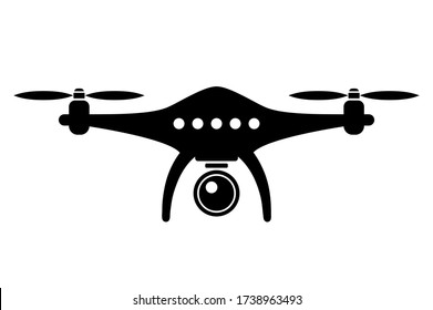 Drone vector icon isolated on white background